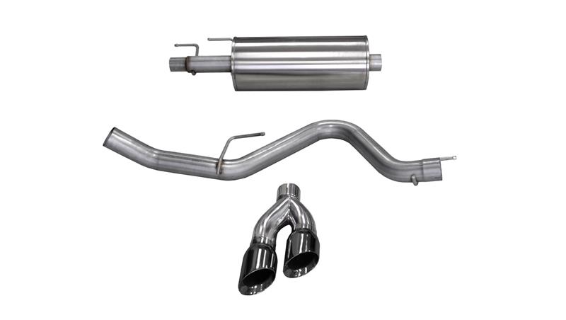Ford F-150 Performance Exhaust - CORSA Performance - Cat Back Sport Single Side Dual 4in Tips - Black - `15-`20